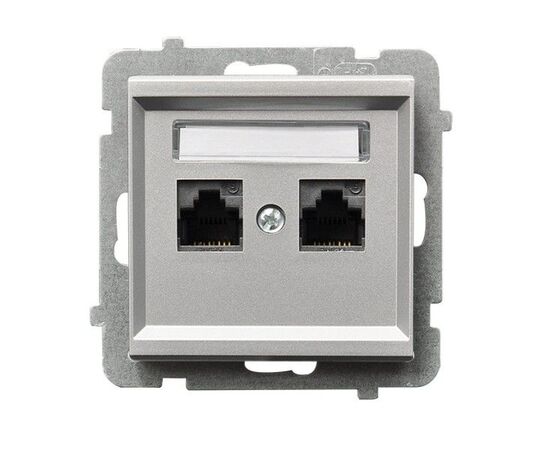 Computer socket CAT 5E Ospel Sonata GPK-2R/K/m/38 2 sectional matt silver