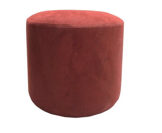 Pouf round alcantara 34х30 red