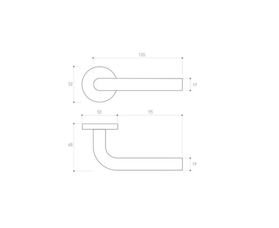 Door handle rossete Metal-Bud DOMINO DNO with cylinder cover NNY