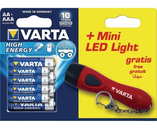 Battery VARTA 4xAA/4xAAA + LED flashlight