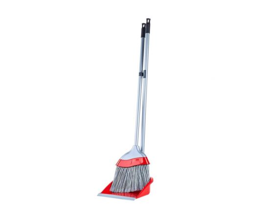 Set of broom and dustpan Aleana Euro red and gray