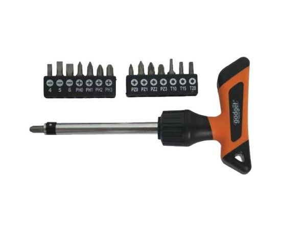 Screwdriver-ratchet T-shaped + set of bits Gadget 225204 16 pcs