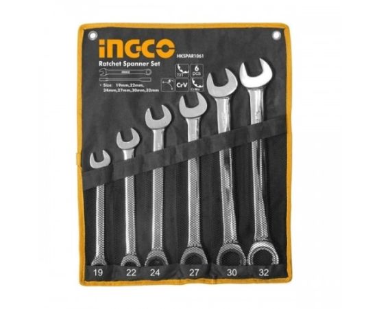 Set of ratchet wrenches HKSPAR1061 19-32 mm 6 pcs.