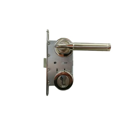 Set handle and lock BT Group BORA AGB 70 mm. nickel