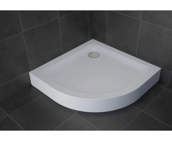 Shower tray New Trendy Mild Stone White B-0517 90X90X11.5 cm oval +S-0041