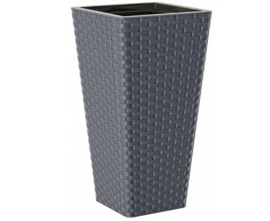 Plastic flower pot FORM PLASTIC Rattana Slim square 3910-014 Ø40 anthracite