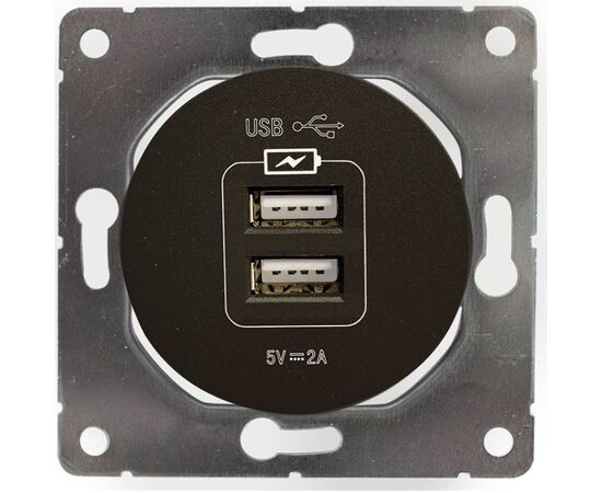 USB розетка DPM Soul SEU1028B 2 местная черная