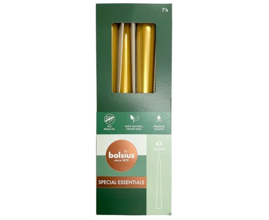 Свеча конусная Bolsius Golden Orange 245/24 мм bx4