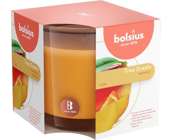 Candle in glass with aroma mango scent Bolsius 95/95