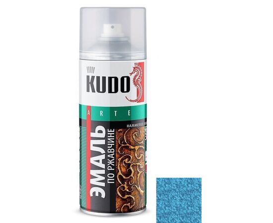 Rust enamel hammer effect Kudo KU-3010 silver-light blue