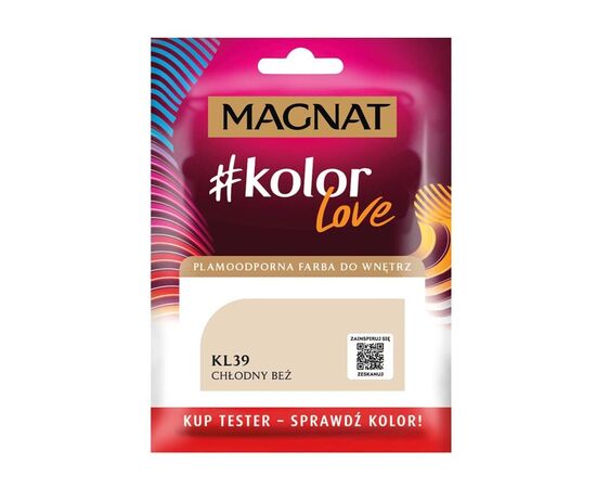 Interior paint test Magnat Kolor Love 25 ml KL39 cold beige