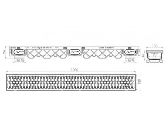 Drainage tray Torun Plastik 130*95*1000mm class A15