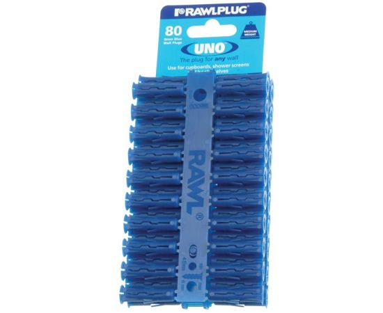 დიუბელი უნივერსალური RawlPlug 8x32 მმ Clips 80 ც Blue 8 მმ SINGLES R-U1-BLU-80-C