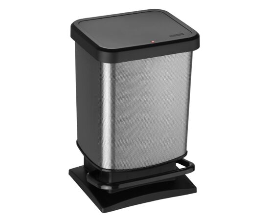 Trash can with pedal Rotho 20 l PASO Black IML Carbon