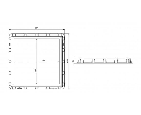 Люк пластиковый квадратный Torun Plastik 60x60 cm