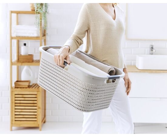 Basket for linen Rotho 40 l COUNTRY cappuccino