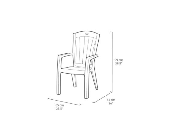 Plastic chair Santorini Jardin GRANIT-STD 99x61x65 cm