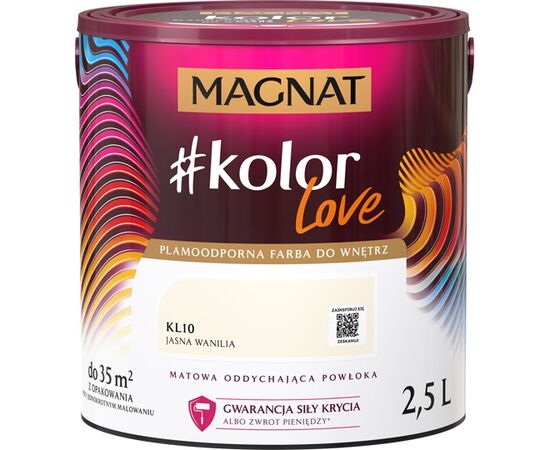 საღებავი ინტერიერის Magnat Kolor Love 2.5 ლ KL10 მსუბუქი ვანილი