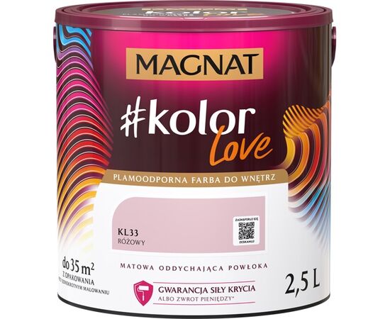 საღებავი ინტერიერის Magnat Kolor Love 2.5 ლ KL33 ვარდისფერი