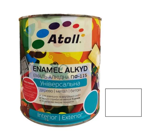 Enamel alkyd Universal ATOLL ПФ-115 White 2,6 Kg