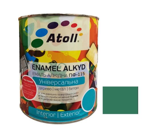 Enamel alkyd Universal ATOLL ПФ-115 emerald 0.8 kg