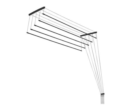 Ceiling dryer for linen aluminum black 1,8m 5pipes