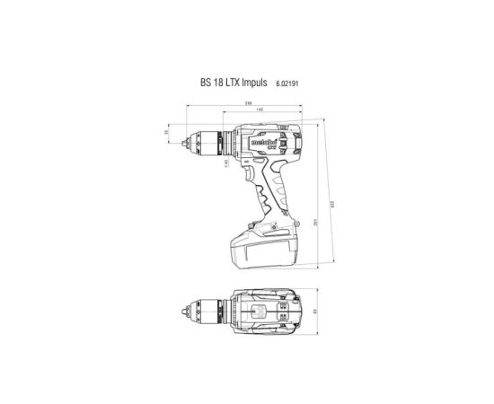 აკუმულატორის დრელი-სახრახნისი Metabo BS 18 LTX IMPULS 18V (602191500)