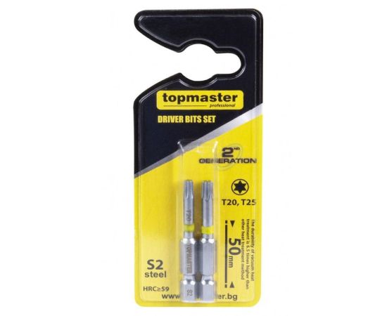 Биты Topmaster T20, T25 50 мм, 2 шт