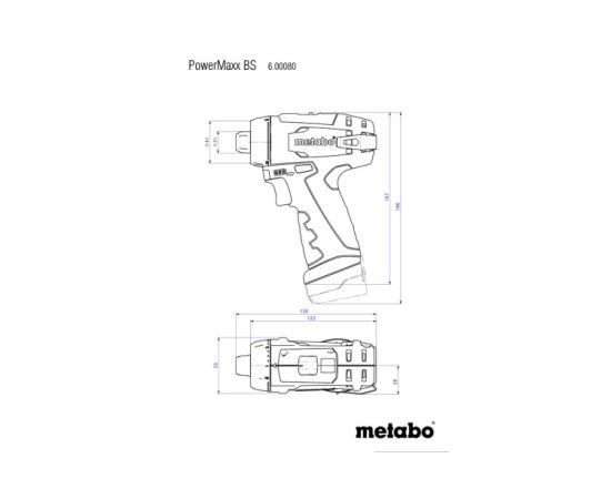 აკუმულატორის დრელი-სახრახნისი Metabo POWERMAXX BS BASIC SET 10.8V (600080880) + აქსესუარები