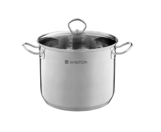 Pot with glass lid Ambition Acero 60829 34cm 22l