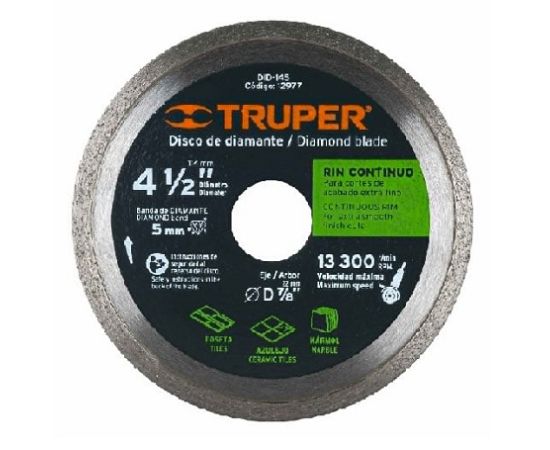 Diamond blade Truper Continuous DID-145 115 mm