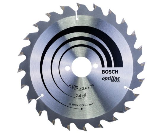 ცირკულარული დისკი Bosch Optiline Wood 190x2.6x30 მმ 24