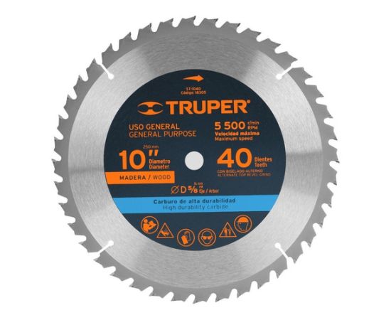 Wood cutting saw disc Truper ST-1040 254 mm