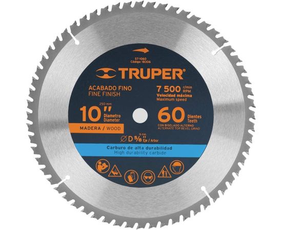 Wood cutting saw disc Truper ST-1060 254 mm