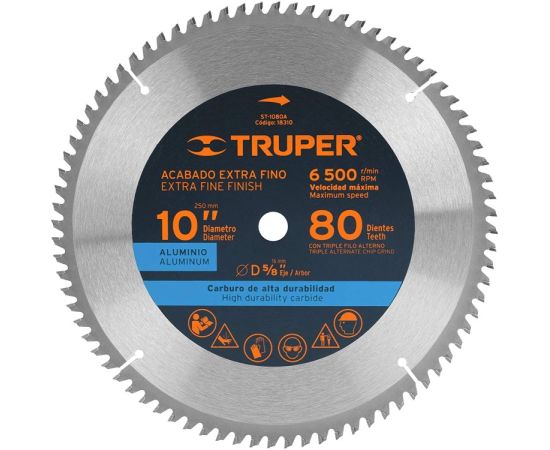 Aluminum cutting saw disc Truper ST-1080A 254 mm