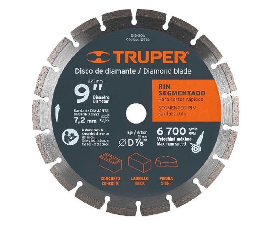 Diamond blade Truper Segmented DID-390 230 mm