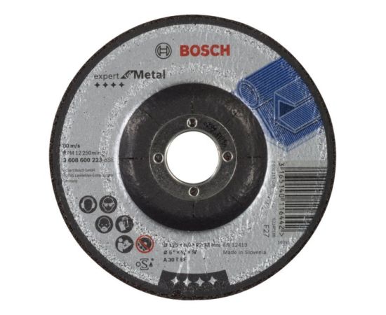 Шлифовальный диск выпуклый по металлу Bosch Expert for Metal 125x6x22.23 мм