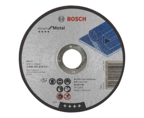 საჭრელი დისკი ლითონისთვის Bosch Expert for Metal 125x1.6x22.23 მმ