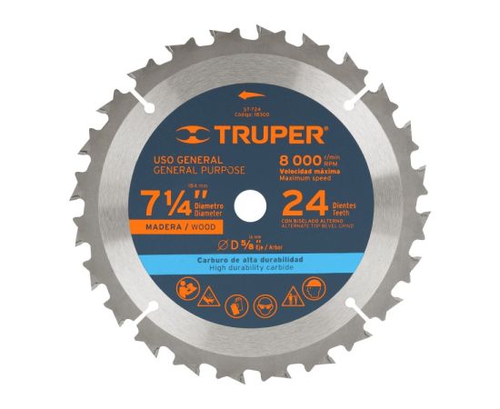 Wood cutting saw disc Truper ST-724 184 mm