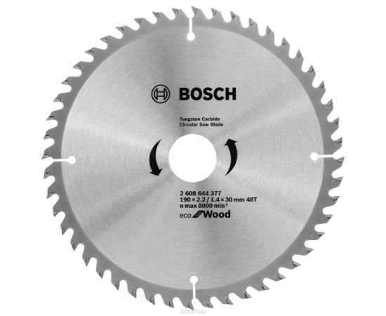 Пильный диск по дереву Bosch Eco Wood 2608644377 48T 180x30 мм