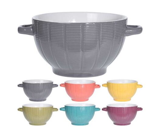 Тарелка для супа Koopman 680ML STONEWARE 6ASS