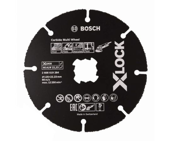 Cutting disc for wood Bosch X-LOCK Carbide Multi Wheel 125x1x22.23 mm (2608619284)