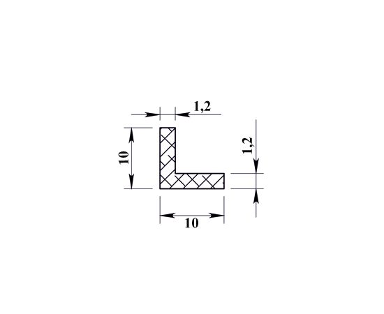 Aluminum corner PilotPro Silver 10x10x1.2 1 m