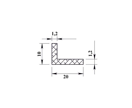 Aluminum corner PilotPro Silver 20х10х1,2 1 m