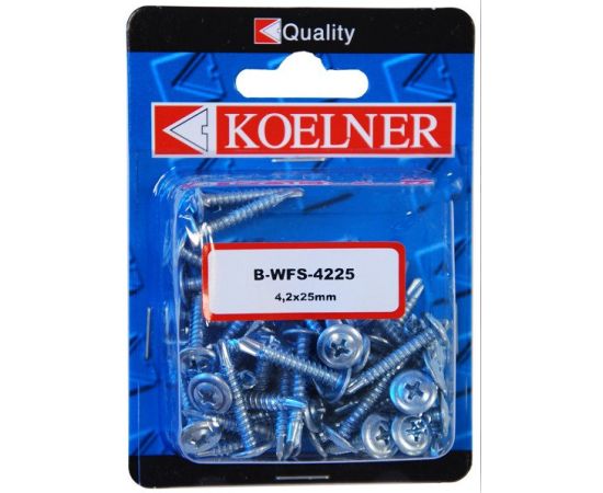 Self-drilling screw for thin plates with press washer Koelner 50 pcs 4,2x25 mm B-WFS-4225 shiny