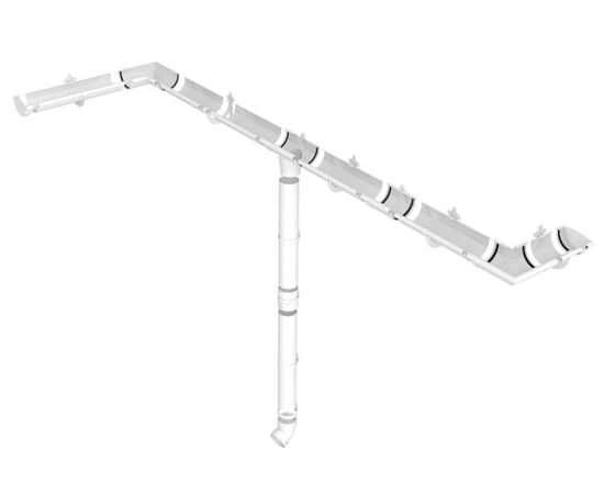 Right gutter endcap Giza 120 mm white (10.120.06.001)