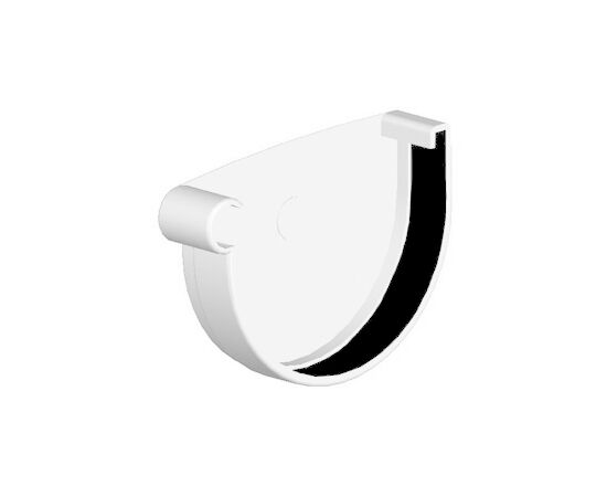 Gutter cap left RainWay 90 mm white