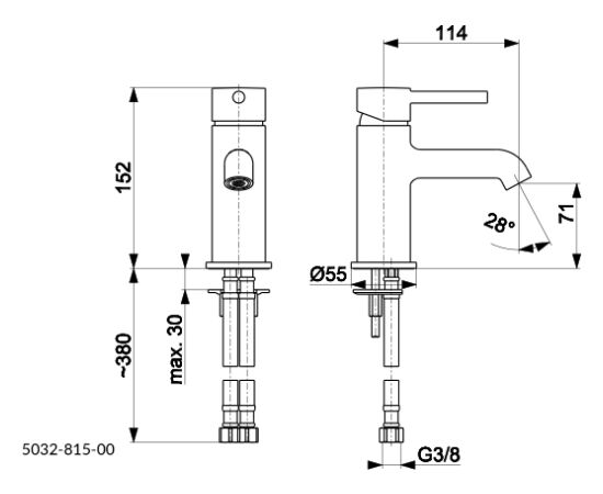 Washbasin faucet  Moza Black KFA (with Click-Clack siphon)