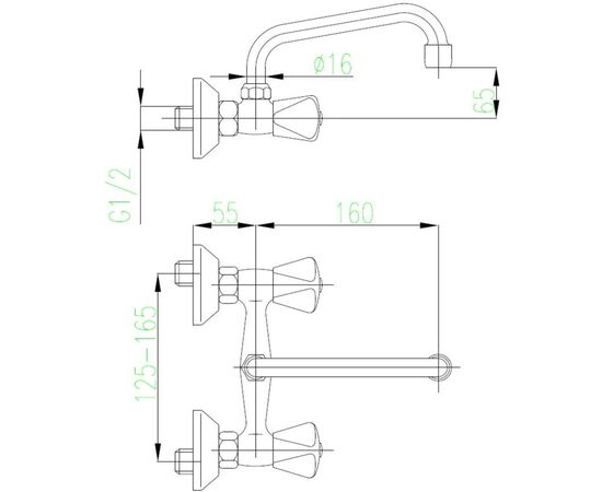 Kitchen faucet KFA Standard Chrome L160mm