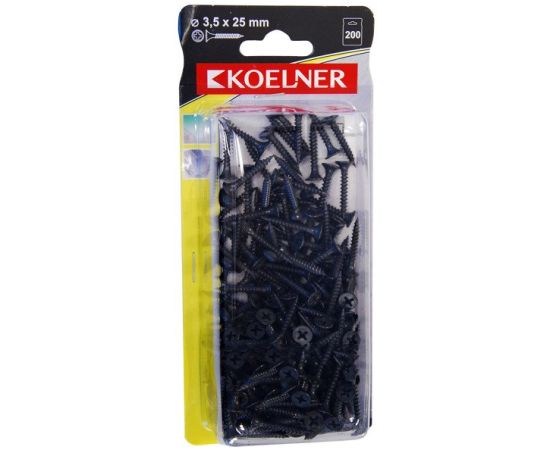 Screw with drill bit phosphated with countersunk head Koelner 200 pcs 3,5x25 mm B-WS3525 blist